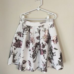White Floral Skirt